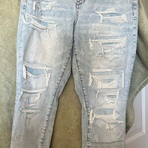 American Eagle Outfitters Light Blue Distressed Jeggings Jeans